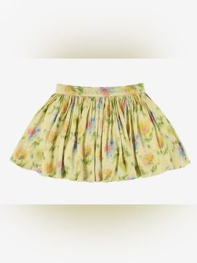 Morley Yellow Floral Circle Skirt with Pastel Accents
